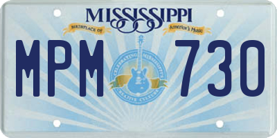 MS license plate MPM730