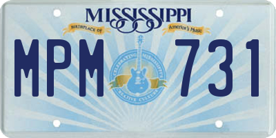 MS license plate MPM731