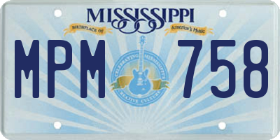 MS license plate MPM758