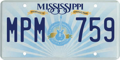 MS license plate MPM759
