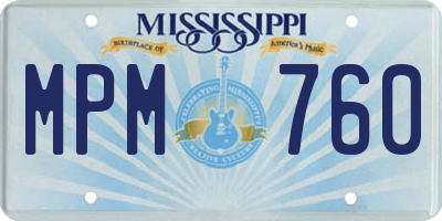 MS license plate MPM760