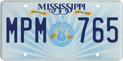 MS license plate MPM765