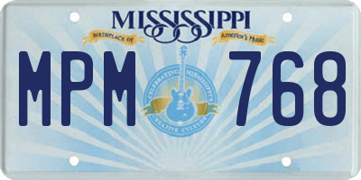 MS license plate MPM768