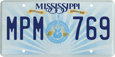 MS license plate MPM769