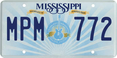 MS license plate MPM772