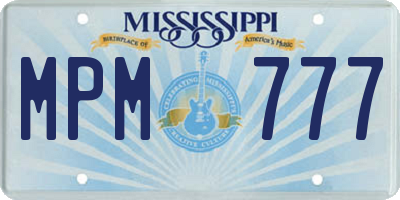 MS license plate MPM777