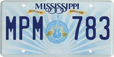 MS license plate MPM783