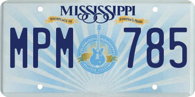 MS license plate MPM785