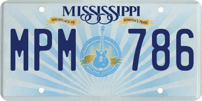 MS license plate MPM786