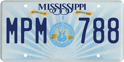 MS license plate MPM788