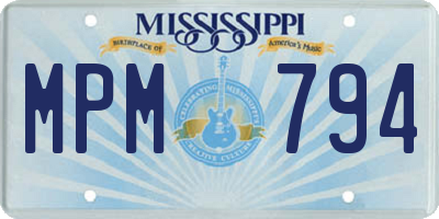 MS license plate MPM794
