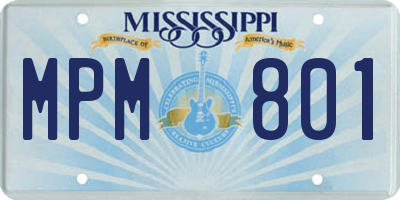MS license plate MPM801