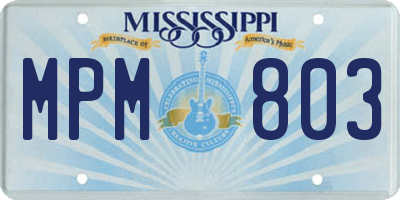 MS license plate MPM803