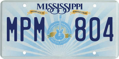 MS license plate MPM804
