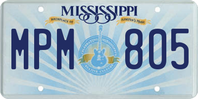 MS license plate MPM805