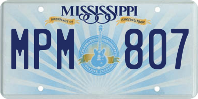 MS license plate MPM807