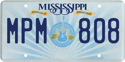MS license plate MPM808