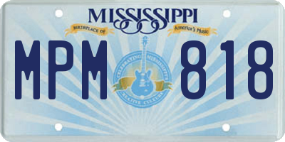 MS license plate MPM818