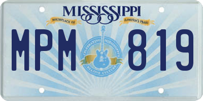 MS license plate MPM819
