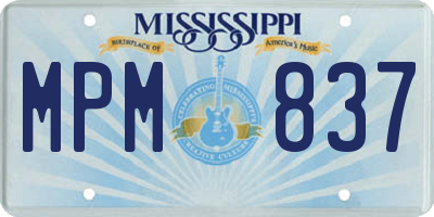 MS license plate MPM837