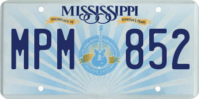 MS license plate MPM852