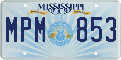 MS license plate MPM853