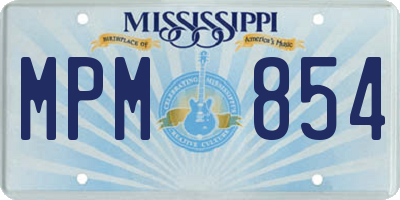 MS license plate MPM854