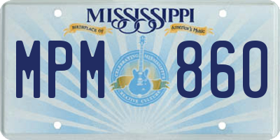 MS license plate MPM860