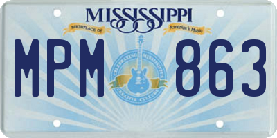 MS license plate MPM863