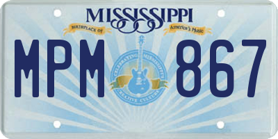 MS license plate MPM867