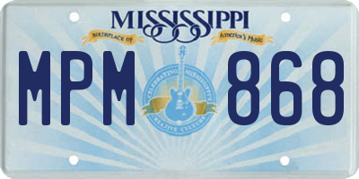 MS license plate MPM868