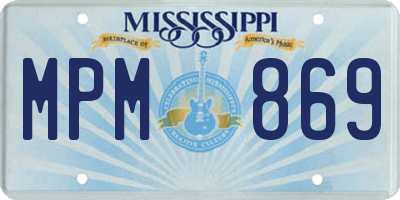 MS license plate MPM869