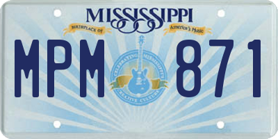 MS license plate MPM871