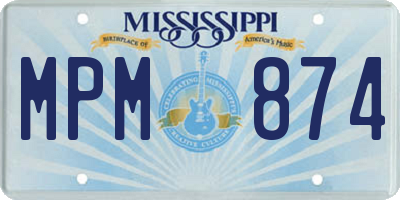 MS license plate MPM874