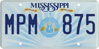 MS license plate MPM875