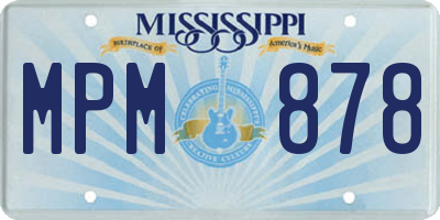 MS license plate MPM878