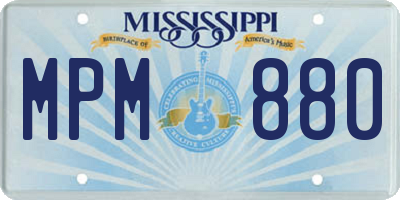 MS license plate MPM880