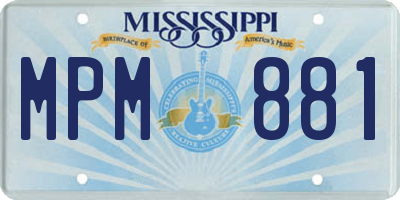 MS license plate MPM881