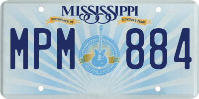 MS license plate MPM884