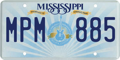 MS license plate MPM885