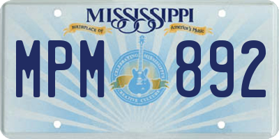 MS license plate MPM892