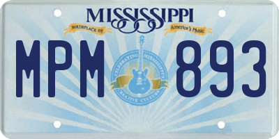 MS license plate MPM893