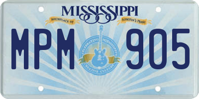 MS license plate MPM905
