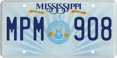 MS license plate MPM908
