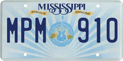 MS license plate MPM910
