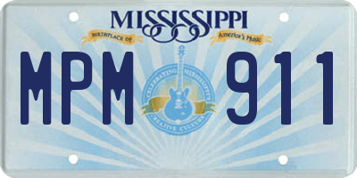 MS license plate MPM911