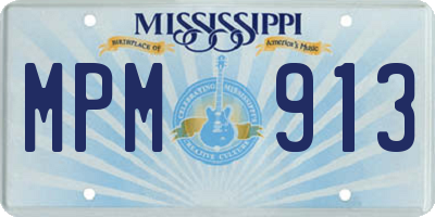MS license plate MPM913