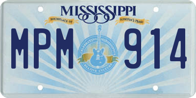 MS license plate MPM914