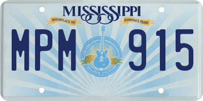 MS license plate MPM915