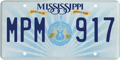 MS license plate MPM917